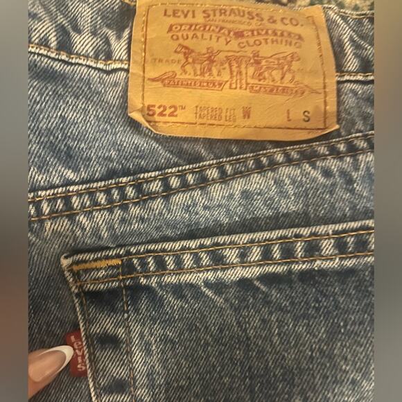 Vtg Levi’s 522 Tapered Fit Tapered Leg Made in USA Jeans 20 Short - Picture 3 of 5
